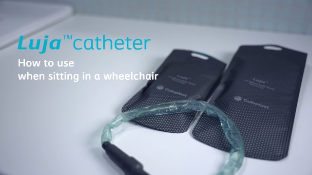 How to use Luja Male catheter when sitting in a wheelchair